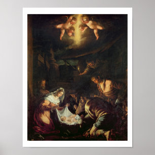 The Adoration of the Shepherds (oil on canvas) Poster