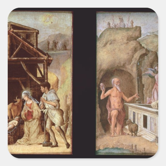 The Adoration of the Shepherds Square Sticker (Front)
