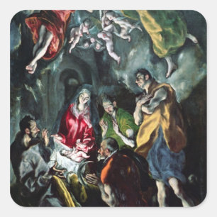The Adoration of the Shepherds Square Sticker