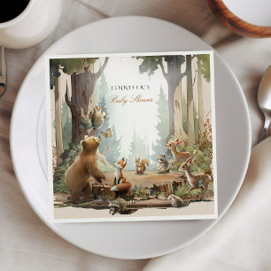 The Adventure Awaits Woodland Baby Shower Napkin