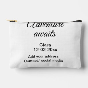 The adventure begins add name date year place accessory pouch