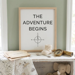 The Adventure Begins Cute New Baby Announcement Poster