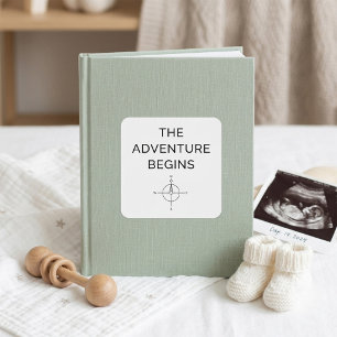 The Adventure Begins Cute New Baby Announcement  Square Sticker