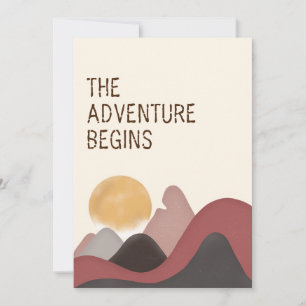 The Adventure Begins   Landscape Mountain Wedding Invitation