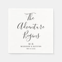 The Adventure Begins Minimal  | Wedding Napkins