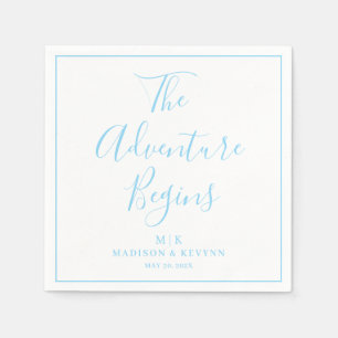 The Adventure Begins Minimal    Wedding Napkins