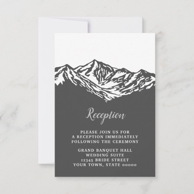 The Adventure Begins Mountain Grey Reception Card (Front)