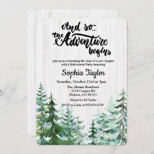The Adventure Begins Retirement Party Invitation