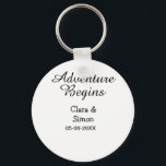 The adventure begins wedding couple name datsimple key ring<br><div class="desc">Design</div>
