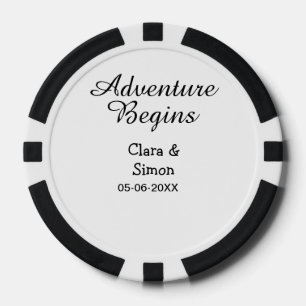 The adventure begins wedding couple name datsimple poker chips