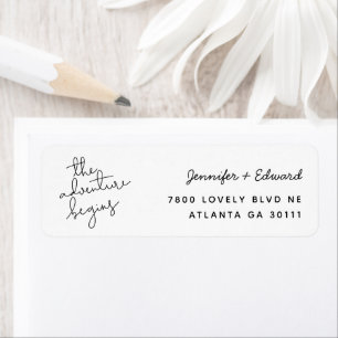 The Adventure Begins Wedding Return Address Label