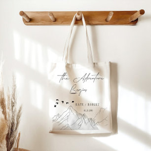 The Adventure Begins Wedding Tote Bag