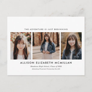The Adventure is Just Beginning Photo Graduation Postcard