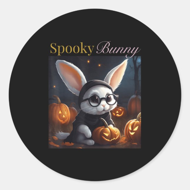 The Adventures Of Halloween Bunny_ A Fun-filled Ha Classic Round Sticker (Front)
