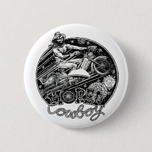 The Adventures of the Moped Cowboy 6 Cm Round Badge