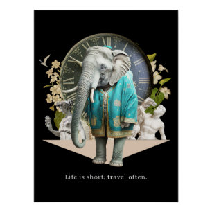 The Adventurous Traveller Travel Quote Poster