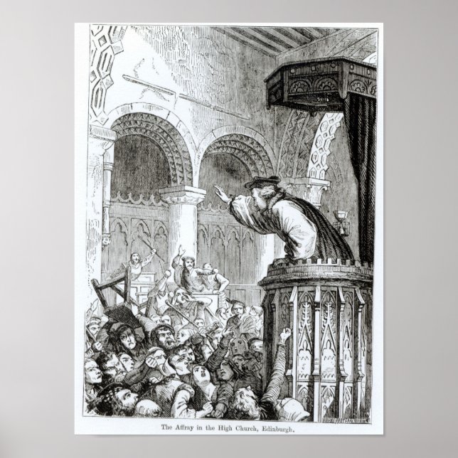 The Affray in the High Church, Edinburgh Poster (Front)