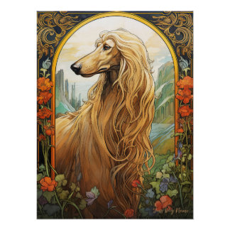 The Afghan Hound Dog 002 - Natalia Mucha Poster