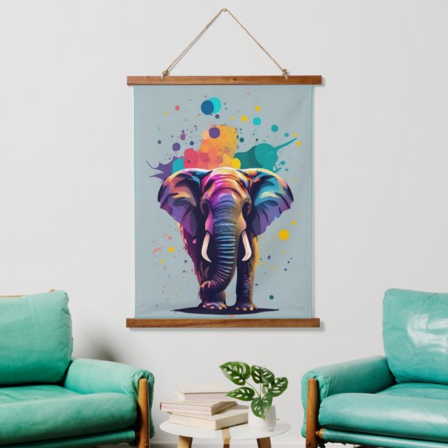the african elephant hanging tapestry (Living Room)