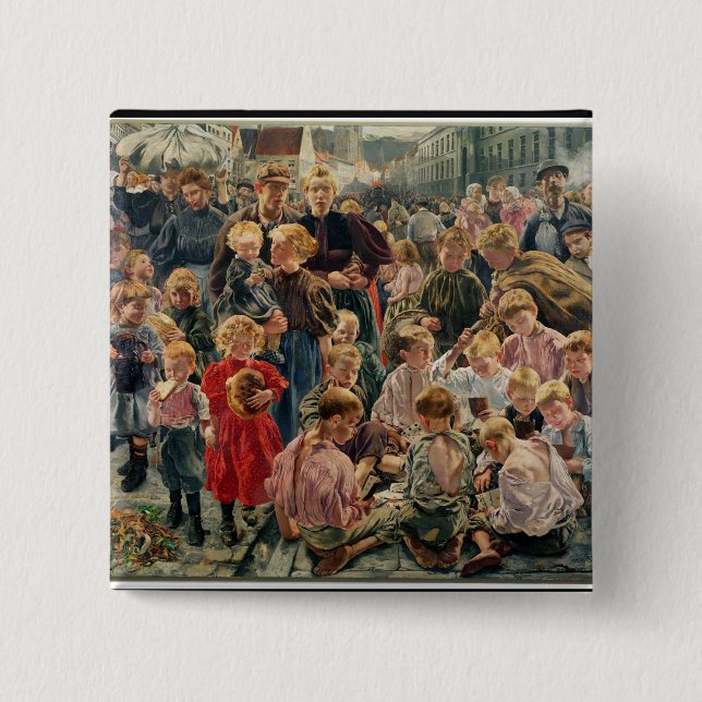 The Ages of the Worker 15 Cm Square Badge (Front)