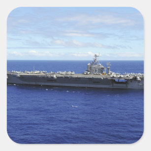 The aircraft carrier USS Abraham Lincoln 2 Square Sticker