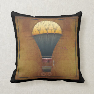 The Airship Abeelle Steampunk Flying Machine Cushion