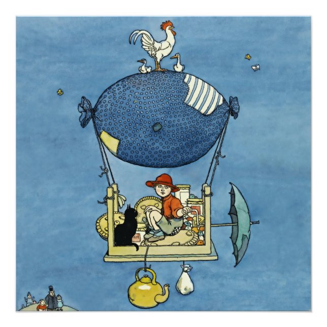 “The Airship” by W Heath Robinson Photo Print (Front)