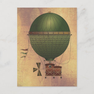 The Airship Citronnier Steampunk Flying Machine Postcard