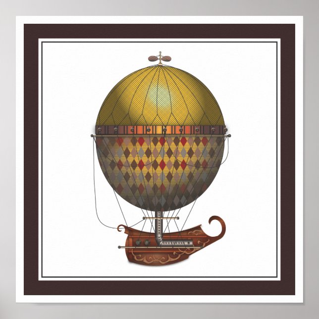 The Airship Nautisme Steampunk Flying Machine Poster (Front)