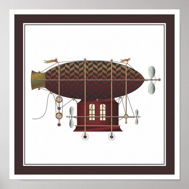 The Airship Petite Rouge Steampunk Flying Machine Poster (Front)