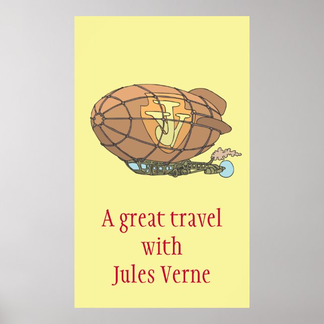The airship "steampunk" Jules Verne Poster (Front)