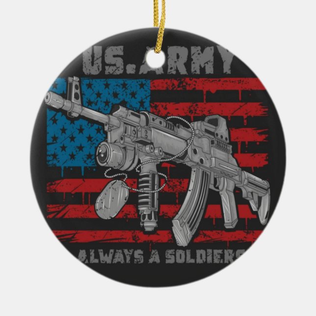 THE AK47 MACHINE GUN CERAMIC ORNAMENT (Front)