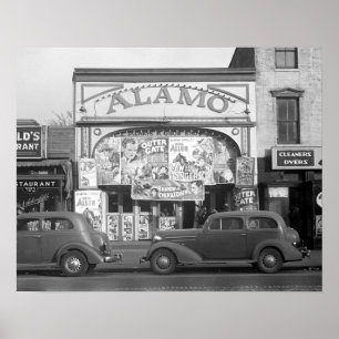 The Alamo Movie Theatre, 1937. Vintage Photo Poster