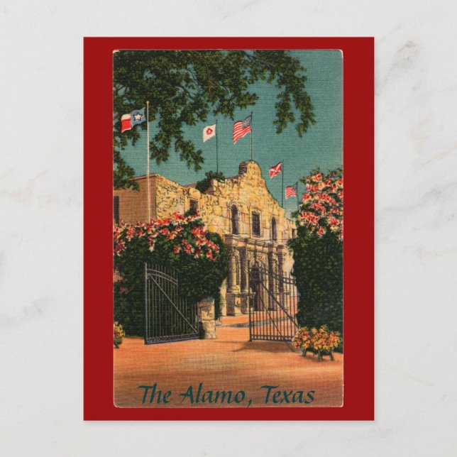 The Alamo Vintage Texas Postcard (Front)