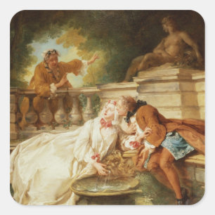 The Alarm, 1723 (oil on canvas) Square Sticker