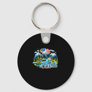 The Alaska State In Usa Sticker Key Ring