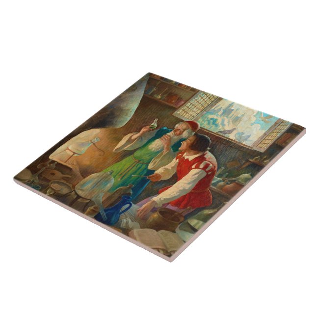 The Alchemist by Newell Convers Wyeth Ceramic Tile (Side)