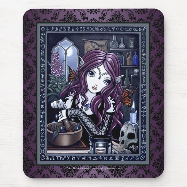 "The Alchemist" Gothic Magic Fairy Mouspad Mouse Pad (Front)