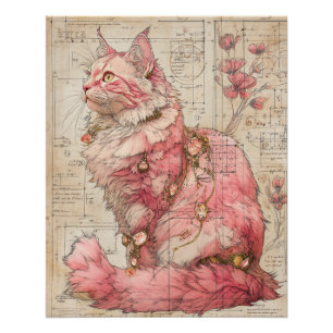 The Alchemist’s Familiar – Vintage Jewel-Toned Cat Poster