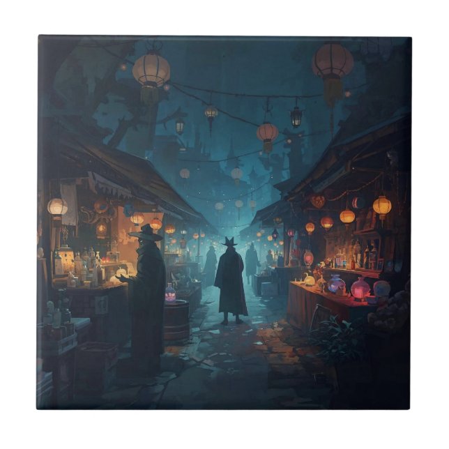 The Alchemist’s Lanterns Ceramic Tile (Front)