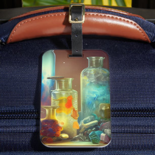 The Alchemist's Worktable Fantasy Art Luggage Tag