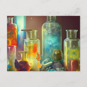 The Alchemist's Worktable Fantasy Art   Postcard