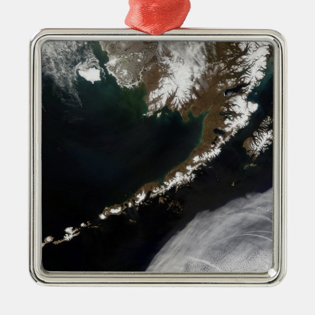 The Aleutian Islands and the Alaskan peninsula Metal Tree Decoration (Front)
