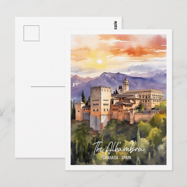 The Alhambra Spain Famous Travel Place Postcard (Front/Back)