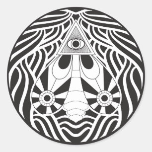 The all seeing moth classic round sticker