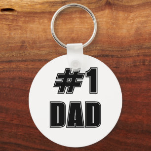 The All-Star Number 1 DAD Varsity Font Key Ring