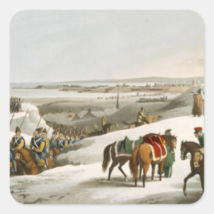 The Allies before Dantzic in Winter, engraved by M Square Sticker