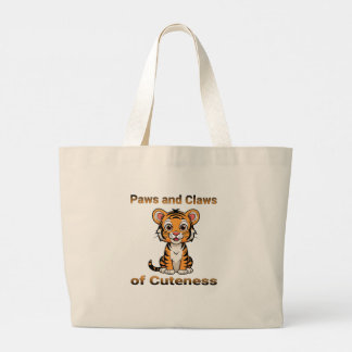 The Allure of the Cute Tiger shirt Large Tote Bag