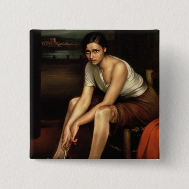 The Alluring Young Girl 15 Cm Square Badge (Front)