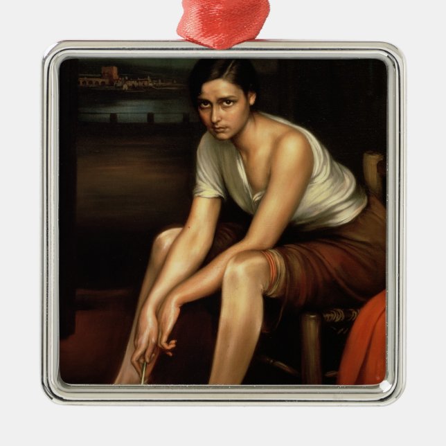 The Alluring Young Girl Metal Ornament (Front)